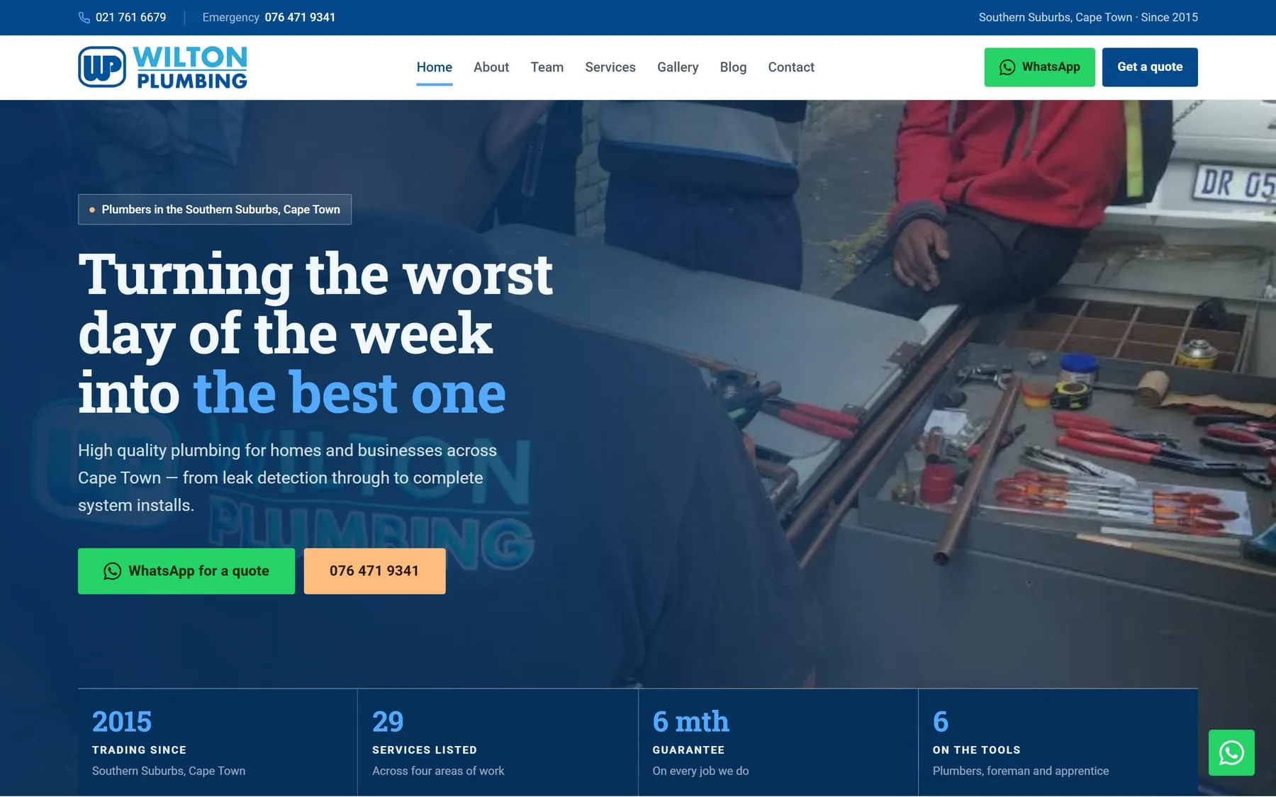 The Wilton Plumbing website